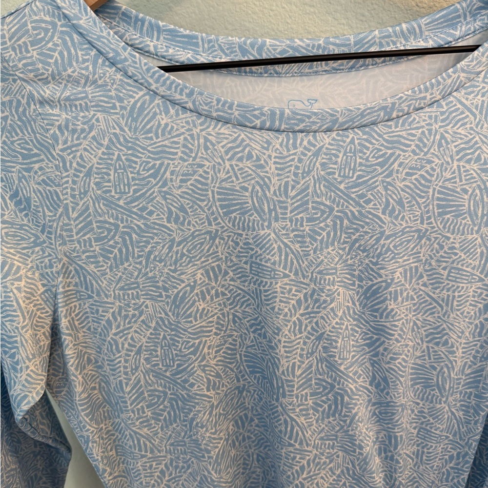 Vineyard Vines Sankaty Side Tie Dress Jake blue print size xs - Picture 3 of 5